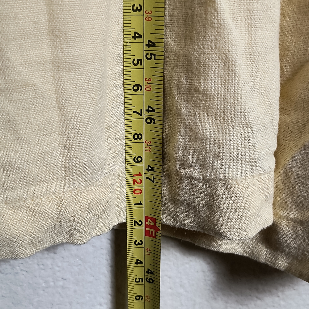 Old Navy XL Tall Light Yellow Fit & Flare Midi Dress Linen Blend V-Neck - Picture 11 of 13